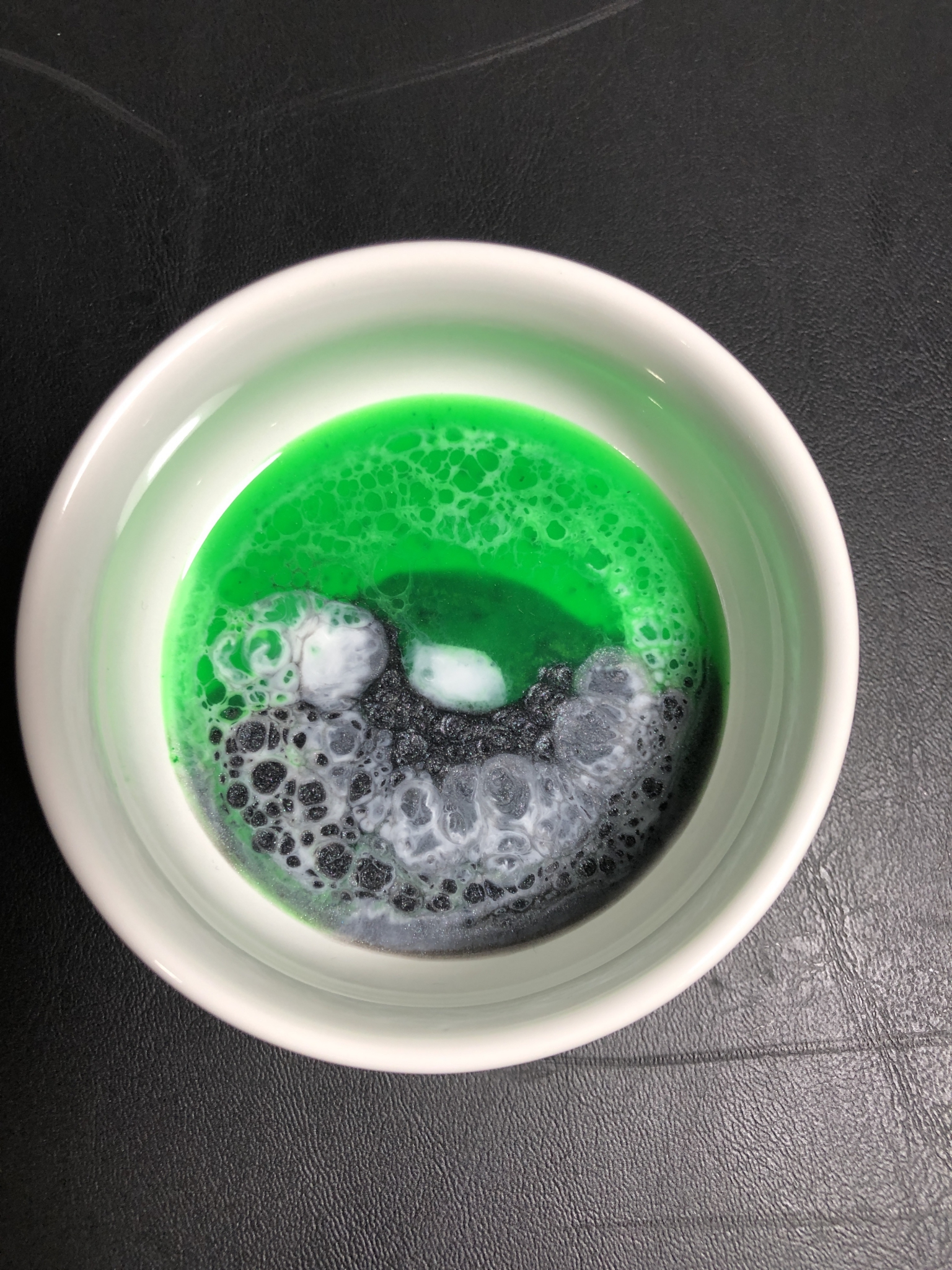 Click here to view Ring Dish Green Silver White by Jean Macaluso