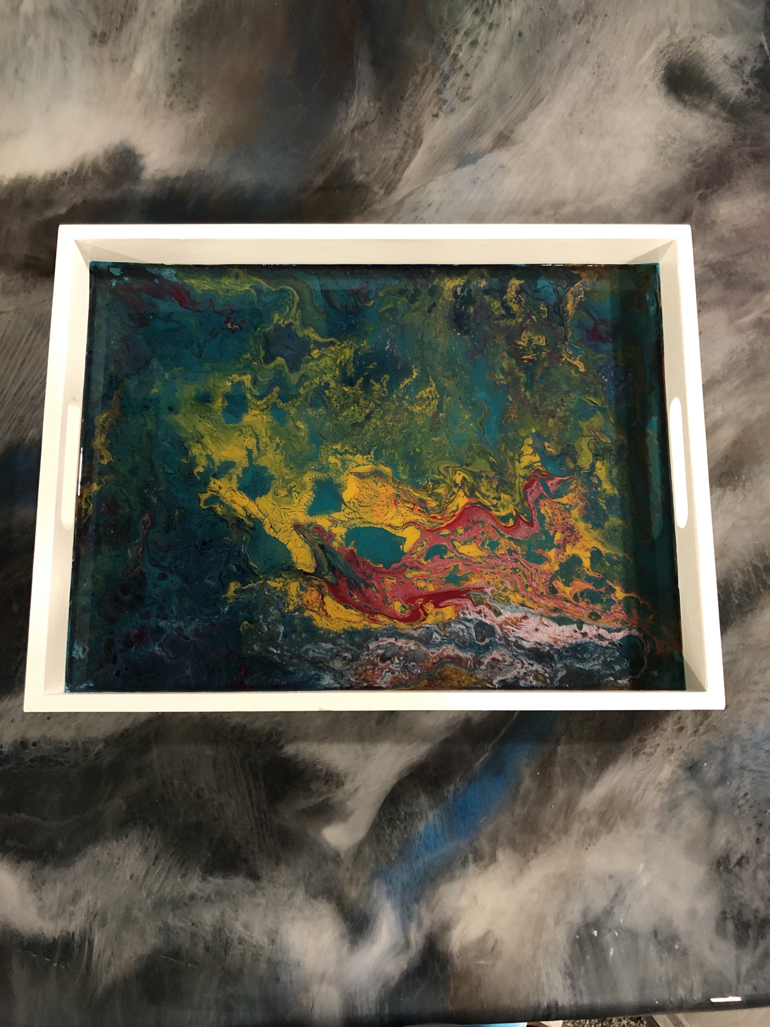 Click here to view Teal Deluxe Serving Tray by Jean Macaluso