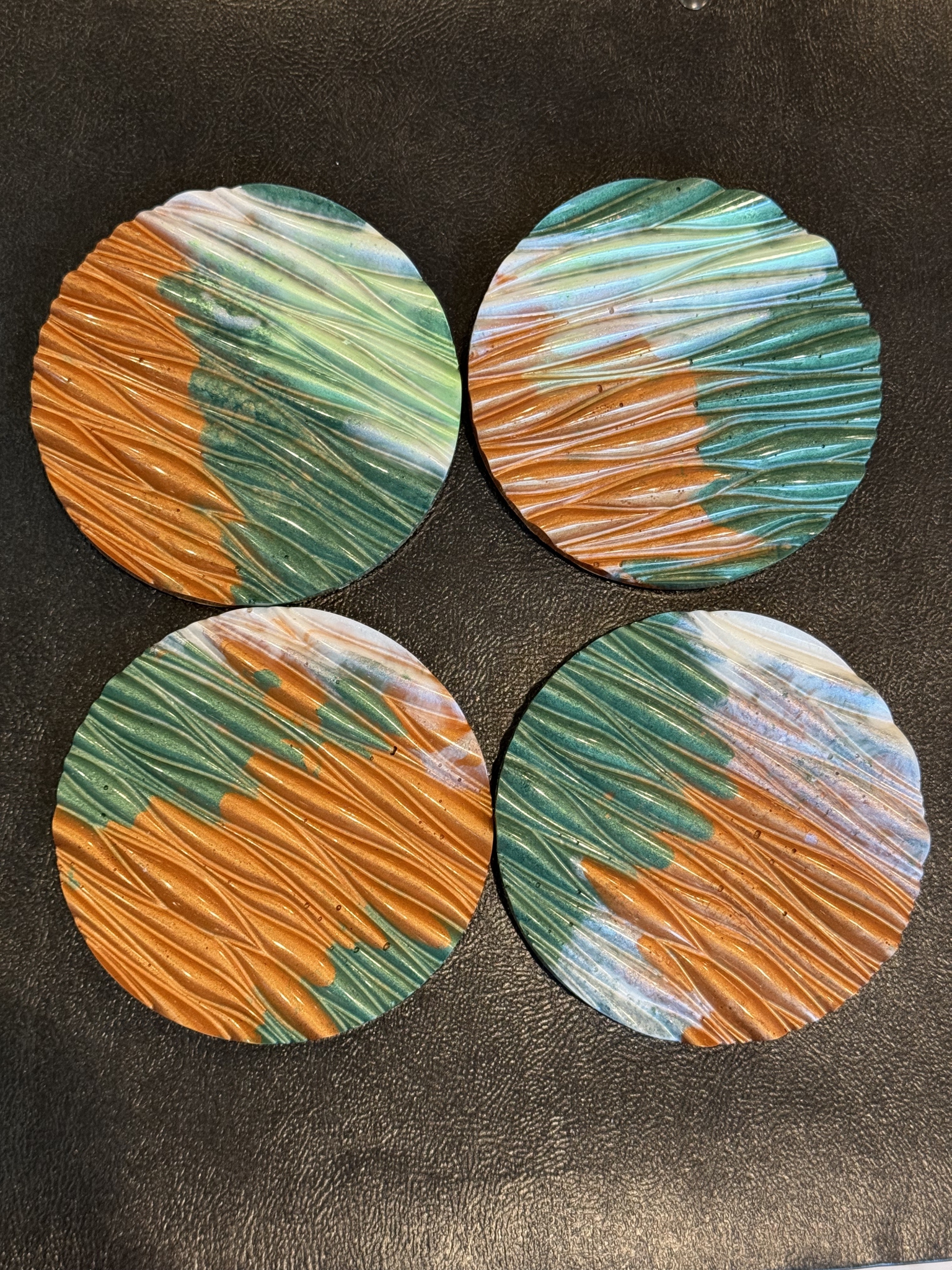 Click here to view Green Bronze Resin Coasters by Jean Macaluso